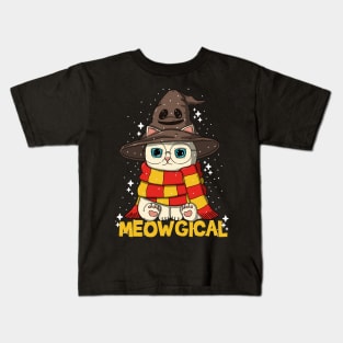 Wizard Neko Meowgical Kids T-Shirt